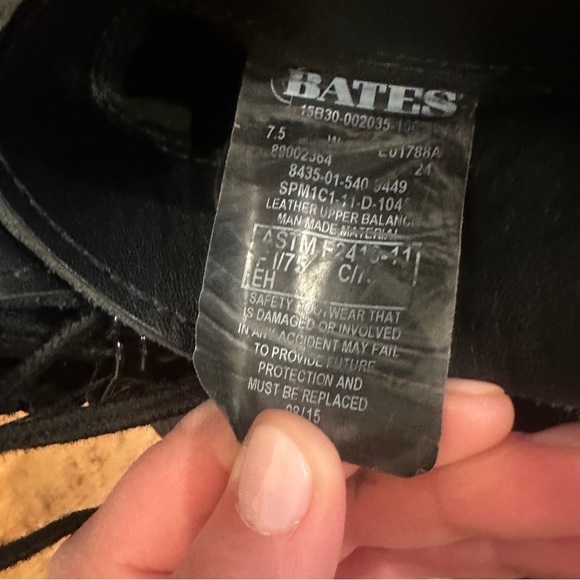 Black Leather Men\'s Bates Steel Toe.Boots main image 4